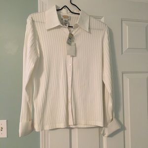 Talbots Ribbed Dressy Blouse PM